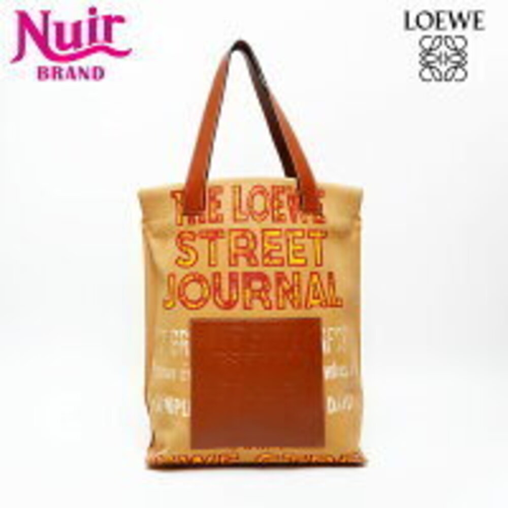 Loewe canvas logo tote bag brown